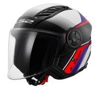 LS2 OF616 Airflow II Rush Casco Jet, bianco-rosso-blu, taglia XS