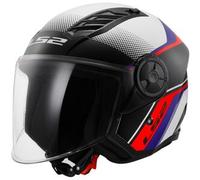 Casco Jet Ls2 OF616 Airflow 2 Rush Bianco Blu Rosso Lucido XL