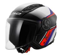 Casco Jet Ls2 OF616 Airflow 2 Rush Bianco Blu Rosso Lucido 3XL