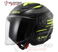 LS2, Casco Moto Jet AIRFLOW II Brush black yellow, XS