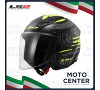 LS2, Casco Moto Jet AIRFLOW II Brush black yellow, M