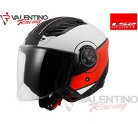 LS2, Casco Moto Jet AIRFLOW II Cover matt white red, L