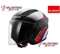 LS2 OF616 Airflow II Rush Casco Jet, bianco-rosso-blu, taglia S