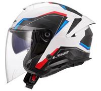 Casco Jet LS2 OF618 Verso II Air Bianco Blu Rosso XS