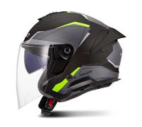 LS2 OF618 Verso II Air, casco aperto 3XL male Opaco Nero/Grigio/Giallo Fluo