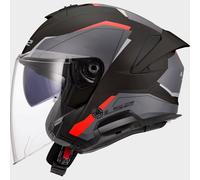 CASCO JET LS2 VERSO II OF618 TAGLIA L AIR NERO LUCIDO ROSSO