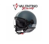 Casco Jet Momo Design Fgtr Classic Candy Ottanio Opaco Grigio Bianco XL