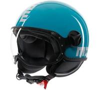 Casco Jet Momo Design Fgtr Classic Candy Lake Blu Bianco L