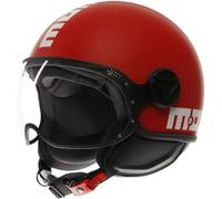 MOMODESIGN - FGTR CLASSIC E2206, Casco Jet, Casco Aperto per Moto e Scooter, per Uomo e Donna, Candy Rosso Opaco/Bianco, XS