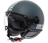 Casco Jet Momo Design Fgtr Classic Candy Ottanio Opaco Grigio Bianco XS