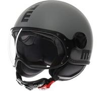 Casco Jet Momo Design Fgtr Classic Mono Opaco Grigio Nero S