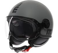 Casco Jet Momo Design Fgtr Classic Mono Opaco Grigio Nero XL