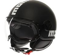 Casco Jet Momo Design Fgtr Classic Mono Opaco Nero Bianco S