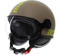 Casco Jet Momo Design Fgtr Classic Mono Opaco Sabbia Giallo Lime XL