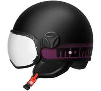 Casco Jet Momo Design Fgtr Classic Stripes Opaco Nero Fucsia XS
