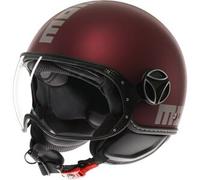 Casco Jet Momo Design Fgtr Evo Mono Opaco Amarena Argento L