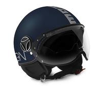 Casco jet Momo Design Fighter EVO Blu Opaco Argento S