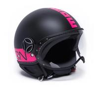 Casco jet Momo Design Fighter Fluo Nero Opaco decal Fluo