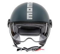 Casco Jet Momo Design Fgtr Classic Candy Ottanio Opaco Grigio Bianco L