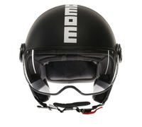 MOMODESIGN - FGTR CLASSIC E2206, Casco Moto Jet, Casco Jet Omologato ECE, Casco Jet Aperto Scooter, Uomo e Donna, Leggero con Visiera, per Uomo e Donna, Nero Opaco/Bianco, XS