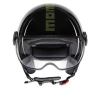 Casco Jet Momodesign FGTR CLASSIC Stripes Black/Yellow Fluo Taglia:S