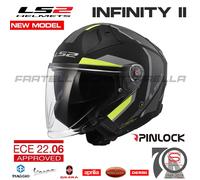 Casco Jet Moto LS2 Infinity II OF603 Doppia Visiera Visierino Scomparsa 36603...