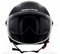 CASCO JET MOTO SCOOTER DF60 NERO OPACO CON VISIERA OMOLOGATO ECE.2206