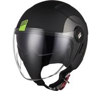 Casco Jet Moto Scooter Origine alpha Track Fluo Yellow Black con Doppia Visiera