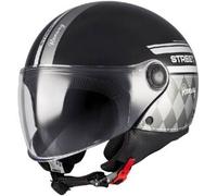 Casco Jet Mt Helmets Of501 B Street S Runway Nero Grigio Lucido XL