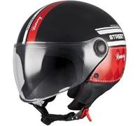 Casco Jet Mt Helmets Of501 B Street S Runway Nero Rosso Lucido XS