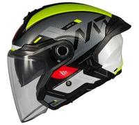 Casco moto aperto MT Cosmo SV Silence nero-giallo fluo L