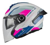 Casco da moto jet MT Cosmo SV Icarus A8 bianco-blu-rosa XS