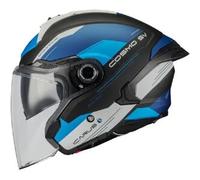 Casco da moto jet MT Cosmo SV Icarus B7 nero opaco-blu-grigio XS