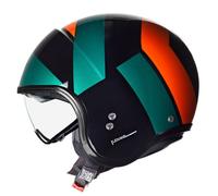 Casco Jet Nolan N21 TANGENTE 347 Nero / Verde militare / Arancione Taglia:L