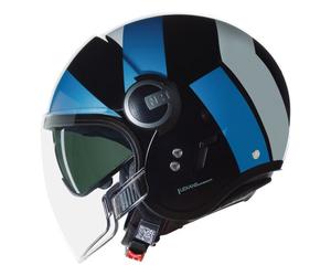 Casco Jet Nolan N21 VISOR TANGENTE 353 Nero / Blu / Argento Taglia:S