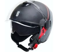 Casco Jet OJ Viaggio Stripe Grigio Rosso XS