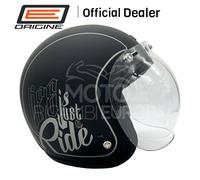 Casco Jet Open Face Origine Primo Life Black Matt Visiera A Bolla- Bubble Visor