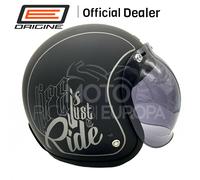 Casco Jet Open Face Origine Primo Life Black Matt Visiera A Bolla- Bubble Visor