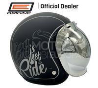 Casco Jet Open Face Origine Primo Life Black Matt Visiera A Bolla- Bubble Visor