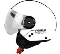 Casco Jet ORIGINE neon street BIANCO CON LOGO NERO TAGLIA XL 61 62 CM