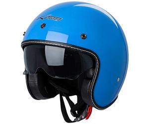 Casco jet per moto Cafe Racer ECE 22-06 parasole Scooter Blu M