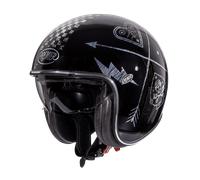 Casco jet Premier VINTAGE NX SILVER CHROMED 22.06 in fibra Nero Argento M