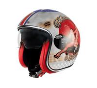 Casco jet Premier VINTAGE PIN UP OLD STYLE SILVER 22.06 in fibra Argento XL