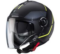 CASCO JET RIVIERA V4X GEO MATT BLACK YELLOW FLUO ANTHRACITE | CABERG | MotoCharl