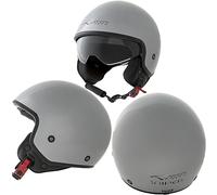 Open Face Jet Helmet Moped Motorbike Scooter Inner sun visor Silver L