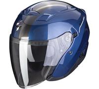 CASCO JET SCORPION EXO 230 SR DARK BLUE WHITE VISIERA LUNGA + SUN VISOR