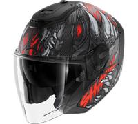 Shark RS Jet Carbon Shaytan, casco aperto XS female Opaco Nero/Rosso/Grigio Scuro