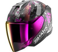 Casco Jet Shark Skwal i3 Jet Hellcat Nero Opaco Chrome Viola XS