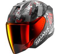 Shark Skwal i3 Jet Hellcat Casco Jet, nero-bianco-rosso, taglia XS per maschi