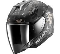 Casco Jet Shark Skwal i3 Jet Hellcat Nero Opaco Chrome Antracite XXL